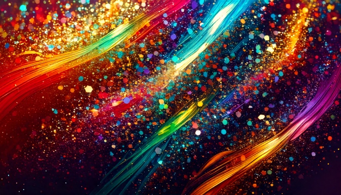 Color splatter glitter streaks festive abstract pattern